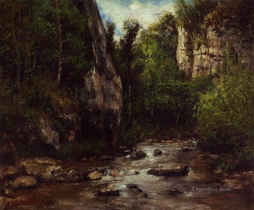  Courbet Painting - Landscape near Puit Noir near Ornans Realism Gustave Courbet woods forest